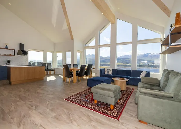 Villa In Akureyri With A Hot Tub And Scenic View